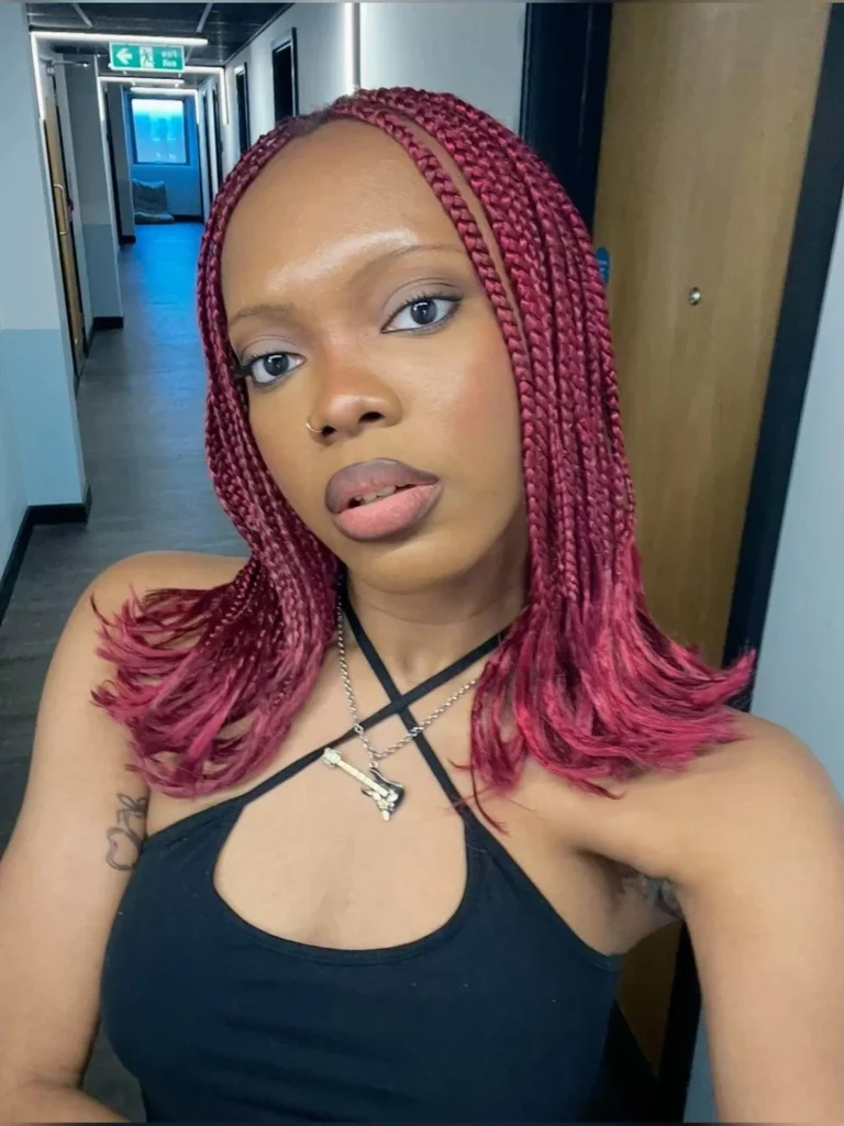 Afro with Fall-Colored Highlights