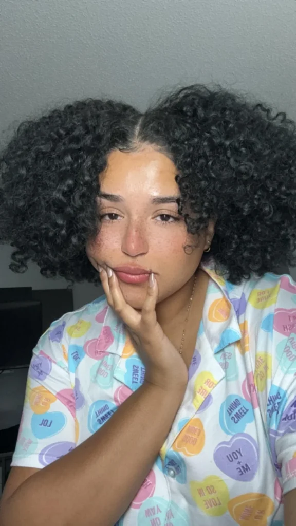 Loose Curls with Middle Part